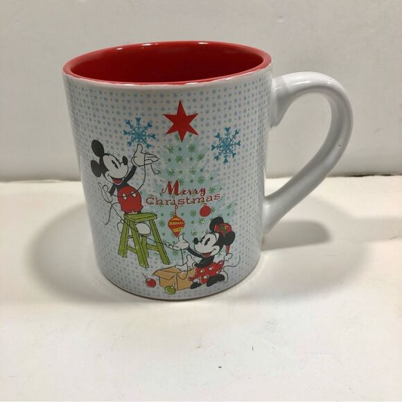 DISNEY'S MERRY CHRISTMAS MUG MICKEY AND MINI MOUSE 14 OZ CERAMIC MICROWAVE SAFE - Picture 3 of 5